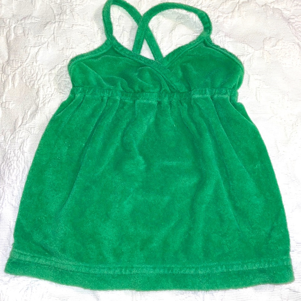 J.Crew Crewcuts girls green toweling/terry swimsuit coverup size 2T